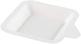 img 3 attached to Restaurantware Small Bagasse Tasting Plate - Durable, Biodegradable Mini Plate - 4" x 5" - White - 100ct Box