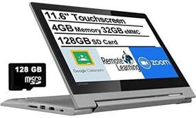 img 1 attached to 💻 2021 Ноутбук Lenovo Flex 3 с сенсорным экраном HD 11,6 дюйма - четырехъядерный процессор, 4 ГБ ОЗУ, 160 ГБ пространства, Bluetooth, веб-камера, HDMI, USB-C - ОС Chrome