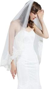 img 3 attached to Elegant Wedding Bridal Applique Fingertip Length Accessories - Perfect for Special Occasions