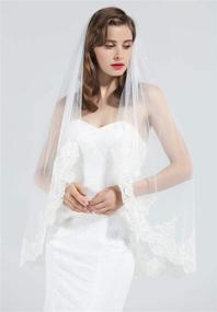 img 1 attached to Elegant Wedding Bridal Applique Fingertip Length Accessories - Perfect for Special Occasions