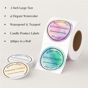 img 3 attached to Mobiusea Creation Candle Label Roll: 300pcs Waterproof Labels for Candle Making Supplies