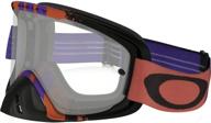 oakley o2 mx goggles (pinned race warm red/purple/clear lens) logo