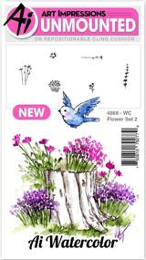 img 1 attached to 🌺 Яркая акварельная резиновая цветочная картина Art Impressions: необходимость для расцвета шедевров