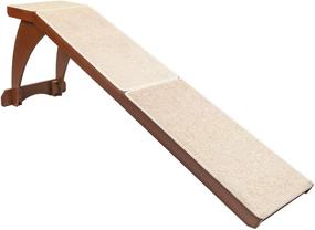 img 1 attached to 🛏️ Enhance Comfort and Mobility: PetSafe CozyUp Bed Ramp for Dogs and Cats - Supports up to 120lb - Furniture Grade Wood Pet Ramp with Cherry or White Finish - High-Traction Carpet Surface – Ideal for Older Pets