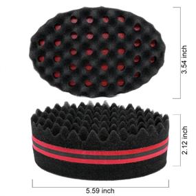 img 1 attached to 🔳 BEWAVE Big Holes Barber Hair Brush Sponge for Dreads, Locking, Twists, Afro Curls, and Coil Waves - Hair Care Tool Set of 2