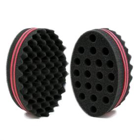 img 4 attached to 🔳 BEWAVE Big Holes Barber Hair Brush Sponge for Dreads, Locking, Twists, Afro Curls, and Coil Waves - Hair Care Tool Set of 2