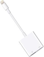 📱 lightning to usb3 camera adapter with charging port, lightning female usb otg cable for iphone and ipad: connect camera, card reader, usb flash drive, midi keyboard (white) logo