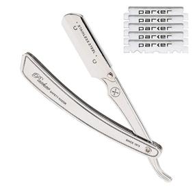 img 4 attached to Parker SRX Heavy Duty Professional Straight Edge Barber Razor Kit - 100% Stainless Steel with 5 Premium Blades, Ideal for Barbershops and Shave Parlors