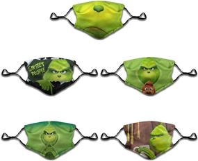 img 4 attached to 🎅 Christmas Face Masks Set: 5PCS Adjustable & Reusable Xmas Movies Gifts for Adults