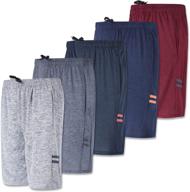 🏀 5-pack youth dry-fit active athletic basketball gym shorts with pockets for boys & girls logo