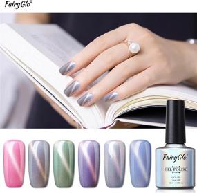img 2 attached to 💅 6-Piece Magnetic Pearl Gel Nail Polish Manicure Salon Decor Cat Eye UV LED Soak Off Sea Shell Gel Nail Art Set with 1-Piece Magic Stick FairyGlo