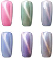 💅 6-piece magnetic pearl gel nail polish manicure salon decor cat eye uv led soak off sea shell gel nail art set with 1-piece magic stick fairyglo logo