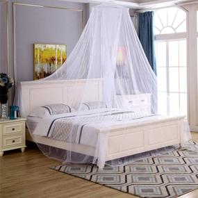 img 1 attached to 🛏️ Enhance Your Bedroom with Tebery Luxury Bed Canopy Mosquito Net - Quick & Easy Installation, Carry Bag Included, 2 Entries