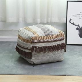 img 4 attached to Riarevt Unstuffed Ottoman Footstool Knitted Home Decor