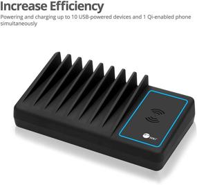 img 2 attached to 🔌 SIIG 10 Port USB Charging Station: Qi Wireless, USB-C Charging, Ambient Light Deck - iPhone, iPad, Samsung Galaxy, Google Nexus Compatible
