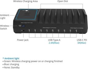 img 3 attached to 🔌 SIIG 10 Port USB Charging Station: Qi Wireless, USB-C Charging, Ambient Light Deck - iPhone, iPad, Samsung Galaxy, Google Nexus Compatible