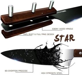 img 1 attached to 🔪 OOU 8 Piece Kitchen Knife Block Set: High Carbon Stainless Steel Chef Knives with Wooden Block - Ultra Sharp and Rust-Resistant