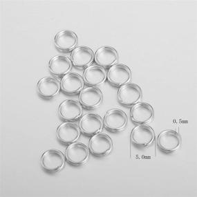 img 3 attached to VALYRIA 20pcs 5.0mmx0.5mm Sterling Silver Split Jump Ring Connector Charm Jewelry Findings