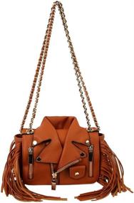 img 2 attached to «👜 Сумка для седла в стиле рулькам мото-куртки из искусственной кожи с бахромой – модный рюкзак-сумка на плечо из Zblack».