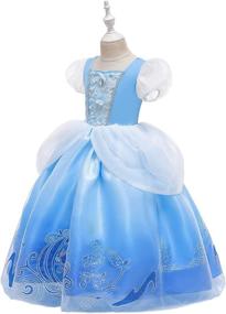 img 2 attached to Romys Collection Princess Cinderella Dress Up Dress: 👗 Transform into a Princess with this Magical Pretend Play Costume!