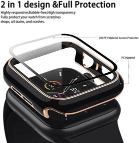 img 3 attached to Lovrug 2 Pack Cases Compatible With Apple Watch Case 38Mm Series 3/2/1 Built In Tempered Glass Screen Protector Ultra-Thin Bumper Full Coverage IWatch Protective Cover For Women Men (Black/Clear)