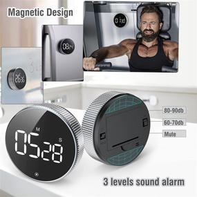 img 1 attached to ⏲️ Large Magnetic LED Digital Kitchen Timer with Constant Light & Quiet Egg Timer for Children and The Elderly - 3-Level Volume, Perfect for Classrooms