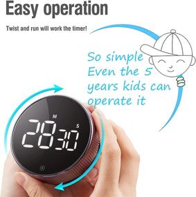 img 2 attached to ⏲️ Large Magnetic LED Digital Kitchen Timer with Constant Light & Quiet Egg Timer for Children and The Elderly - 3-Level Volume, Perfect for Classrooms