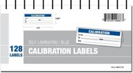 calibration labels - self laminating in protective cover book (blue) logo