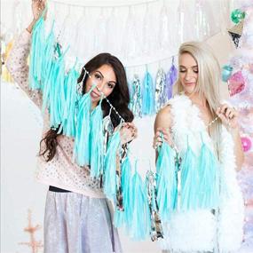 img 1 attached to 🎉 20pcs Qyeaber DIY Silver/White/Blue Paper Tassel Foil Tassel Party Garland: Fringe Banner for Wedding, Valentine's Day, Baby Shower, Birthday, Graduation - Ideal Event & Party Decorations