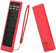 sikai remote case compatible with vizio xrt136 smart tv remote skin-friendly shockproof silicone cover for vizio xrt136 remote washable anti-lost with remote loop (red) logo