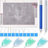 💎 набор для алмазной живописи с led ручками для алмазной живописи, клеевой глиной, насадками для ручки и поддонами для алмазов - таинственный страз 5d diy набор для алмазной живописи. логотип