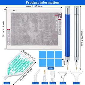 img 3 attached to 💎 Набор для алмазной живописи с LED ручками для алмазной живописи, клеевой глиной, насадками для ручки и поддонами для алмазов - Таинственный страз 5D DIY набор для алмазной живописи.