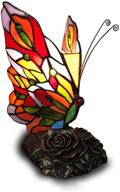 fumat stained glass table lamp butterfly peacock tiffany table light led e26 bulb bedroom bedside night light… логотип