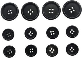 img 2 attached to Set of 12 Black Genuine Horn Buttons for Blazer, Suit, Sport Coat, Uniform, Jacket (Q356)