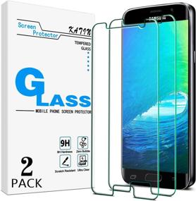 img 4 attached to 📱 2-Pack KATIN Tempered Glass Screen Protector for Samsung Galaxy S7 - No-Bubble, 9H Hardness, Easy Installation