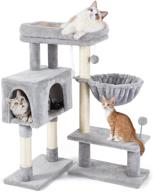 🐱 enhance your indoor cat's playtime with rabbitgoo's 38" tall adjustable base cat tree - a multi-level condo for small kittens, includes scratching posts, large perch, and climbing stand! logo