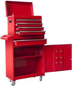 img 3 attached to Torin Rolling Garage Workshop Tool Organizer: Detachable 4 Drawer Tool Chest with Large Storage Cabinet and Adjustable Shelf, Red - BIG RED ATBT1204R-RED