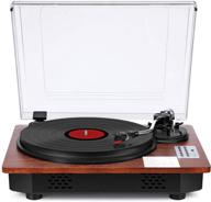 🎵 versatile record player turntable: 3-speed vinyl lp player with built-in speakers, bluetooth, usb direct recording & output logo