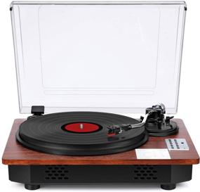 img 4 attached to 🎵 Versatile Record Player Turntable: 3-Speed Vinyl LP Player with Built-in Speakers, Bluetooth, USB Direct Recording & Output