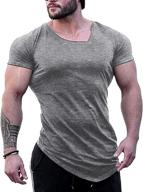 👕 coofandy men's workout t-shirt | short sleeve muscle cut bodybuilding training fitness tee tops logo