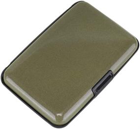 img 1 attached to Elfish RFID Blocking Credit Card Protector Aluminum ID Case Hard Shell Business Card Holders Metal Wallet For Men Or Women (Army Green)