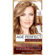 🎨 l'oreal paris age perfect hair color, 7g dark natural golden blonde – permanent shade, complete kit logo