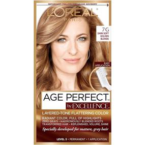 img 4 attached to 🎨 L'Oreal Paris Age Perfect Hair Color, 7G Dark Natural Golden Blonde – Permanent Shade, Complete Kit
