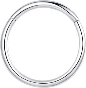 img 1 attached to Lovebodyjewelry 316L Surgical Steel Hinged Septum Clicker Segment Nose Ring - Hoop Lip Ear Cartilage Daith - Various Sizes and Colors (20G-14G, 6mm-14mm)