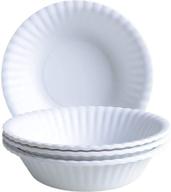 🍚 set of 4, 6 inch melamine reusable paper bowls in 180 degrees white logo