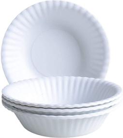 img 1 attached to 🍚 Set of 4, 6 Inch Melamine Reusable Paper Bowls in 180 Degrees White