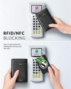 img 1 attached to Men's Minimalist Bifold Wallet - Genuine Leather, RFID Blocking, Stylish Accessories