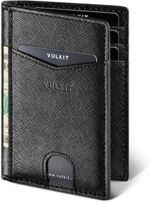 img 4 attached to Men's Minimalist Bifold Wallet - Genuine Leather, RFID Blocking, Stylish Accessories