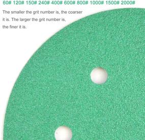 img 1 attached to 🔧 High-Quality 6-Inch Wet Dry Sanding Discs - 50PCS Assortment with 6 Holes for Easy Hook and Loop Attachment - Grits 60 to 2000 - Perfect for Metal, Car, and Boat Polishing and Finishing - Green Film Dustless Sander Sandpaper