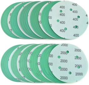 img 4 attached to 🔧 High-Quality 6-Inch Wet Dry Sanding Discs - 50PCS Assortment with 6 Holes for Easy Hook and Loop Attachment - Grits 60 to 2000 - Perfect for Metal, Car, and Boat Polishing and Finishing - Green Film Dustless Sander Sandpaper